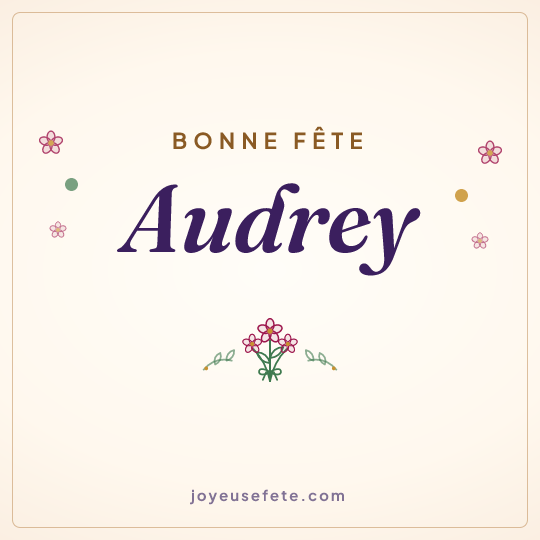 Image carrée « Bonne fête Audrey » pour WhatsApp