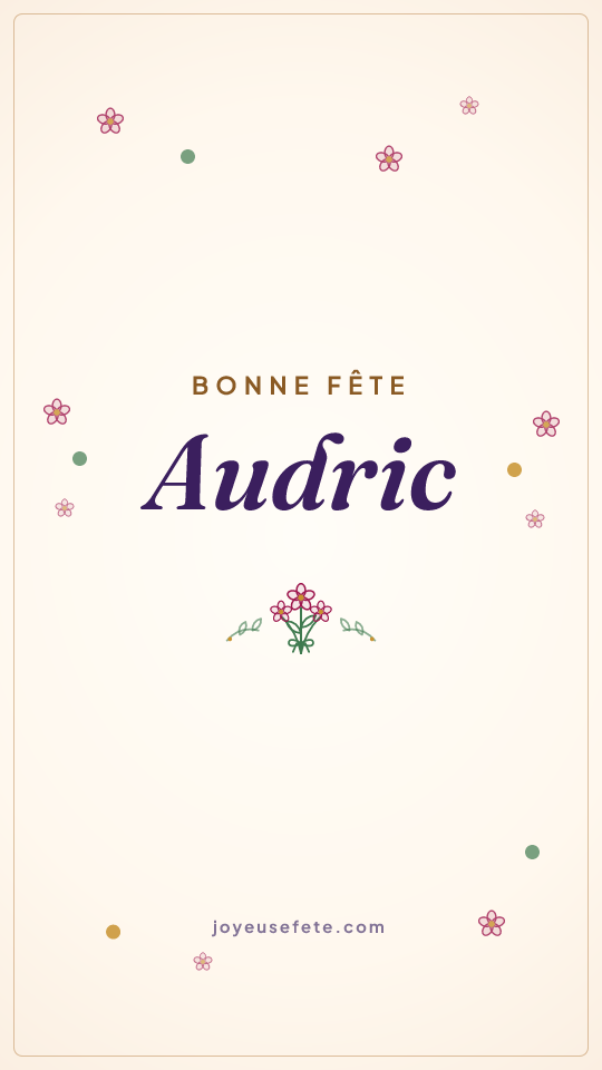 Image « Bonne fête Audric » au format story