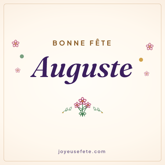 Image carrée « Bonne fête Auguste » pour WhatsApp