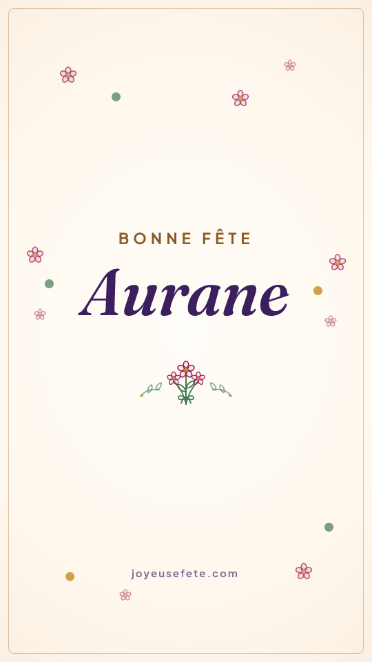 Image « Bonne fête Aurane » au format story