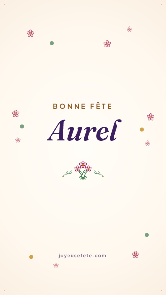 Image « Bonne fête Aurel » au format story