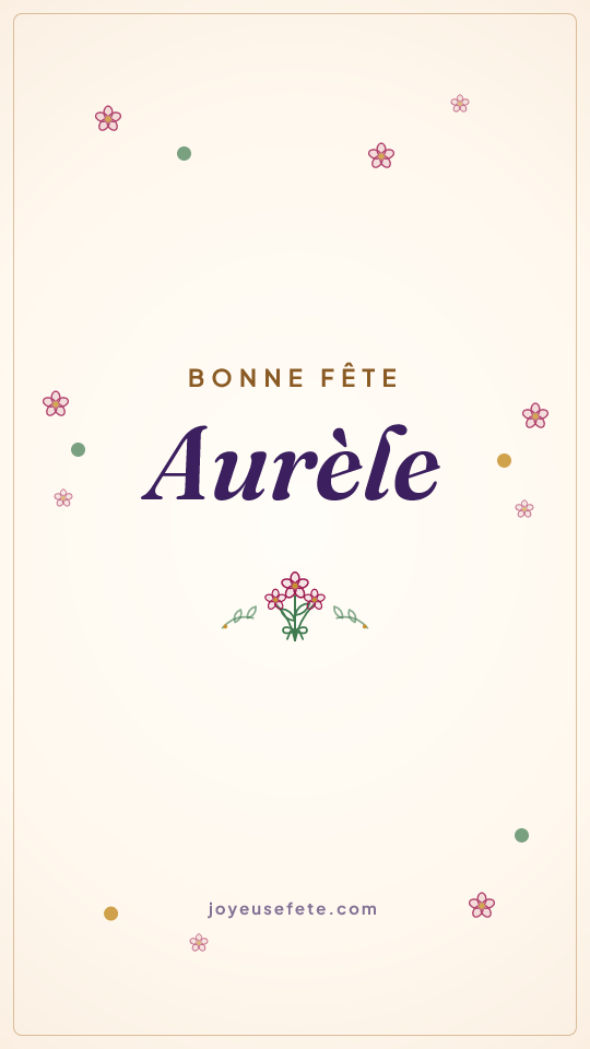 Image « Bonne fête Aurèle » au format story