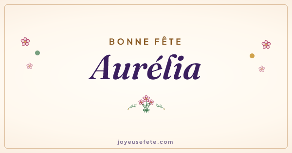 Image « Bonne fête Aurélia » au format large