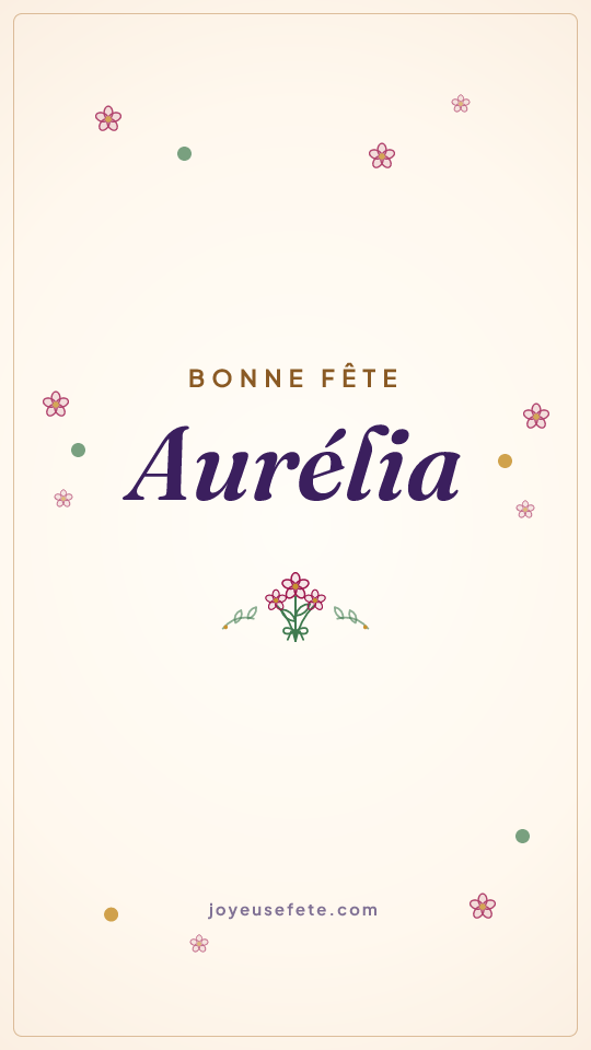 Image « Bonne fête Aurélia » au format story