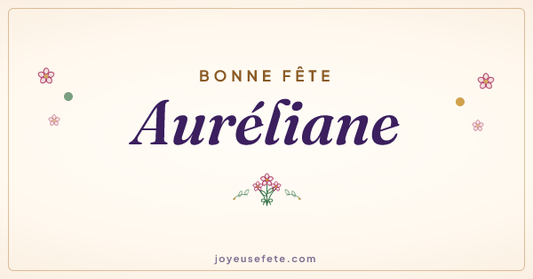 Image « Bonne fête Auréliane » au format large
