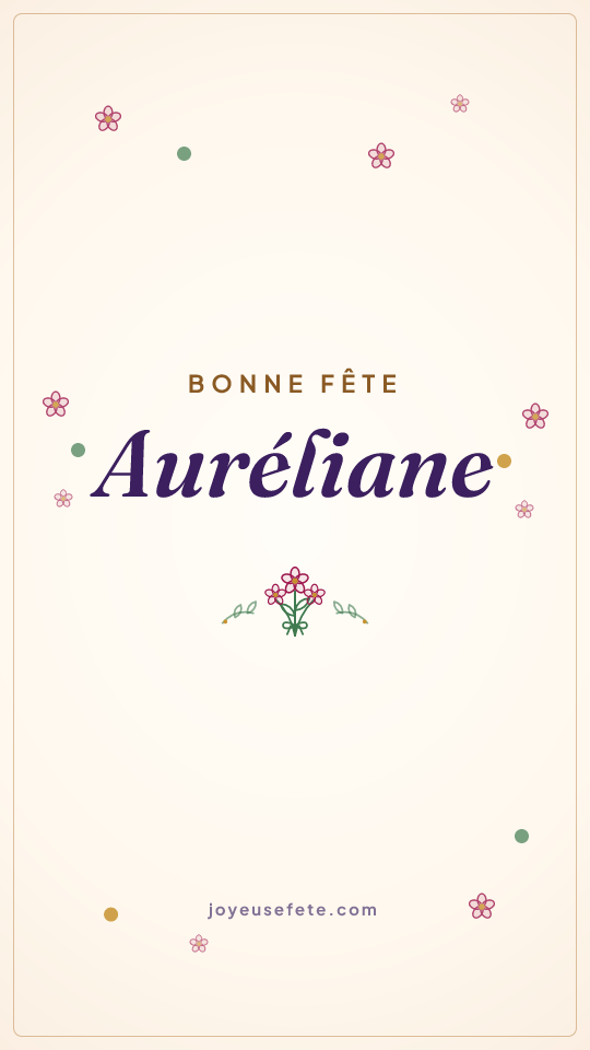 Image « Bonne fête Auréliane » au format story