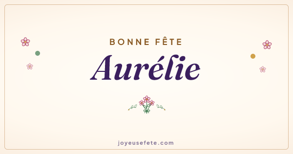 Image « Bonne fête Aurélie » au format large