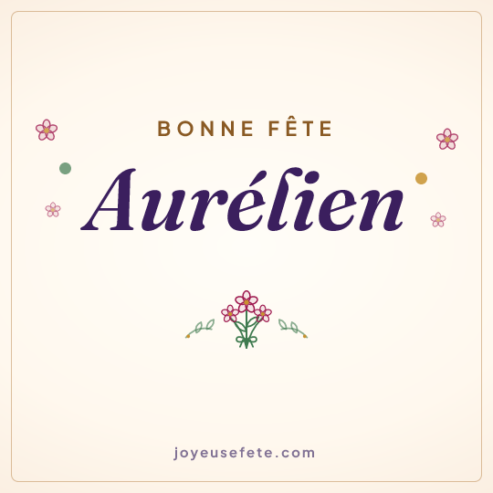 Image carrée « Bonne fête Aurélien » pour WhatsApp