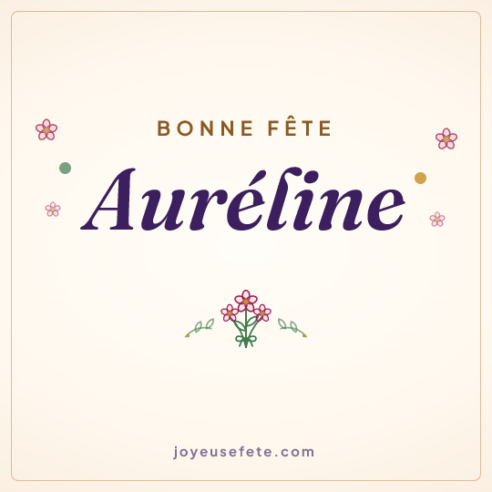 Image carrée « Bonne fête Auréline » pour WhatsApp
