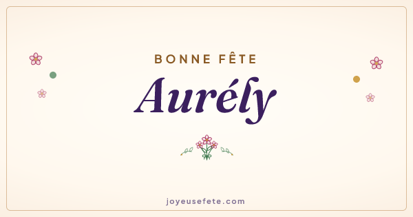 Image « Bonne fête Aurély » au format large