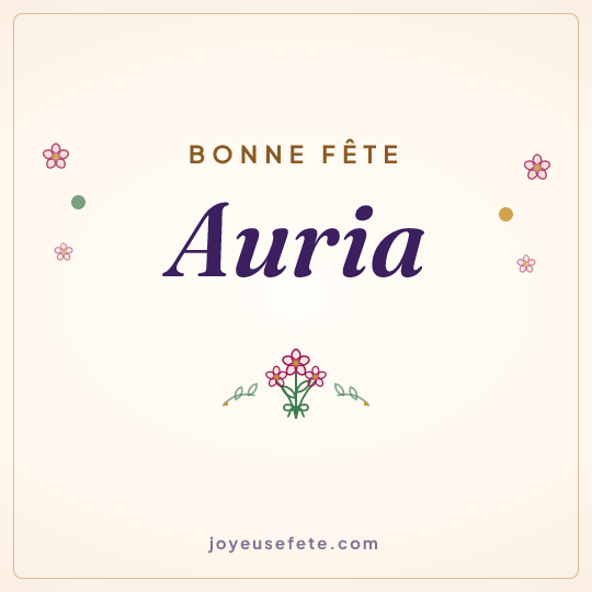 Image carrée « Bonne fête Auria » pour WhatsApp