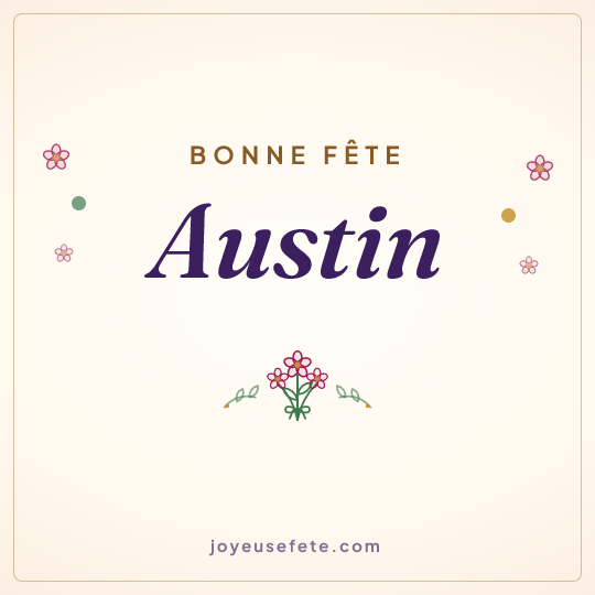 Image carrée « Bonne fête Austin » pour WhatsApp
