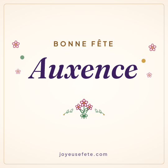 Image carrée « Bonne fête Auxence » pour WhatsApp