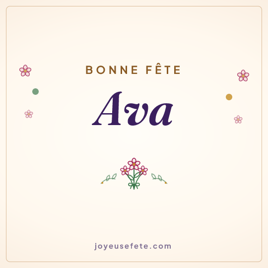 Image carrée « Bonne fête Ava » pour WhatsApp