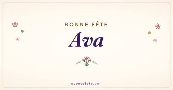 Image « Bonne fête Ava » au format large