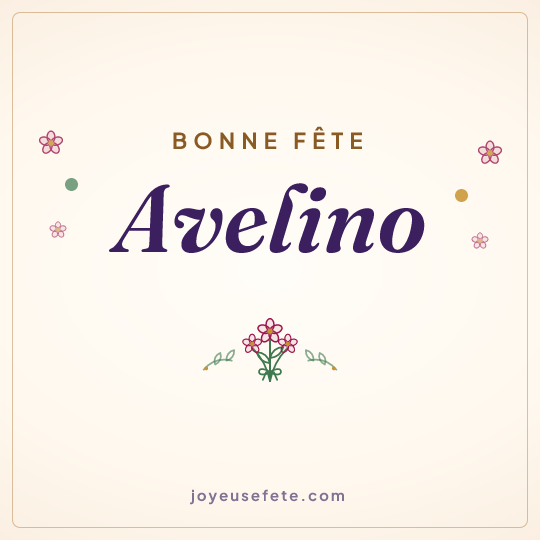 Image carrée « Bonne fête Avelino » pour WhatsApp