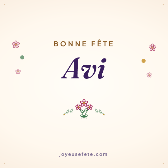 Image carrée « Bonne fête Avi » pour WhatsApp