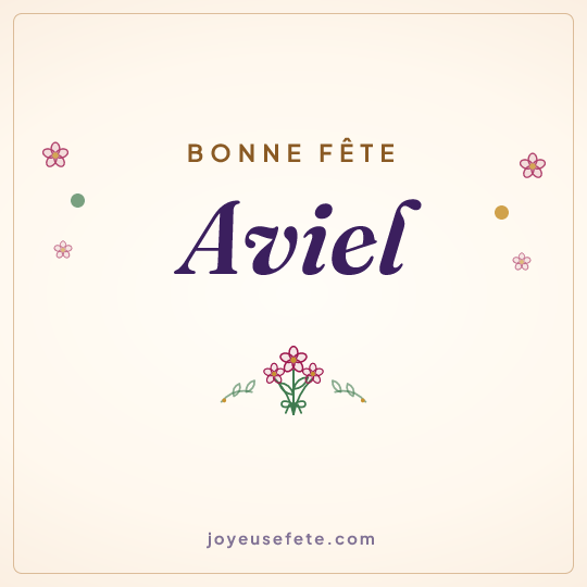 Image carrée « Bonne fête Aviel » pour WhatsApp