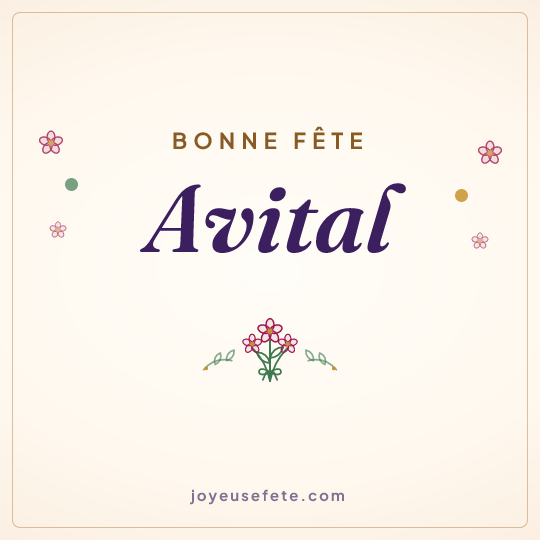 Image carrée « Bonne fête Avital » pour WhatsApp