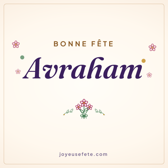 Image carrée « Bonne fête Avraham » pour WhatsApp