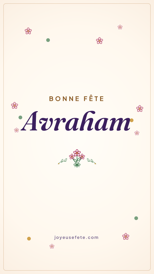 Image « Bonne fête Avraham » au format story