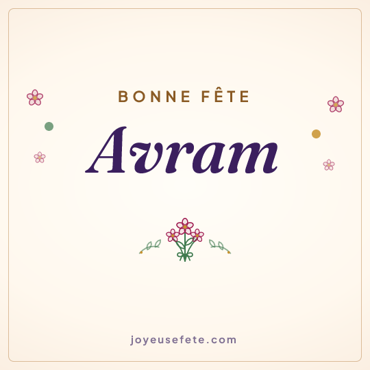 Image carrée « Bonne fête Avram » pour WhatsApp