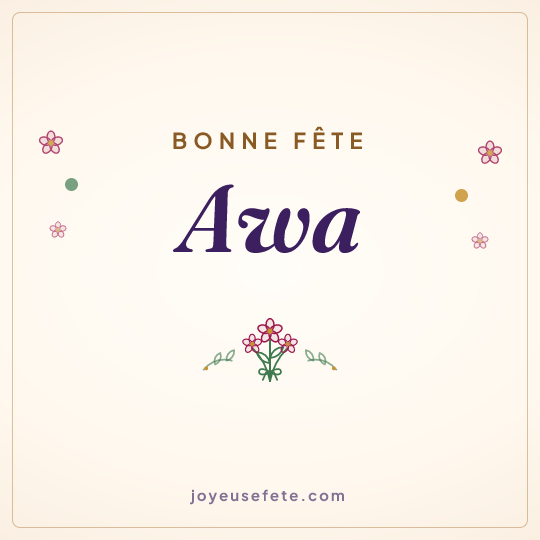 Image carrée « Bonne fête Awa » pour WhatsApp