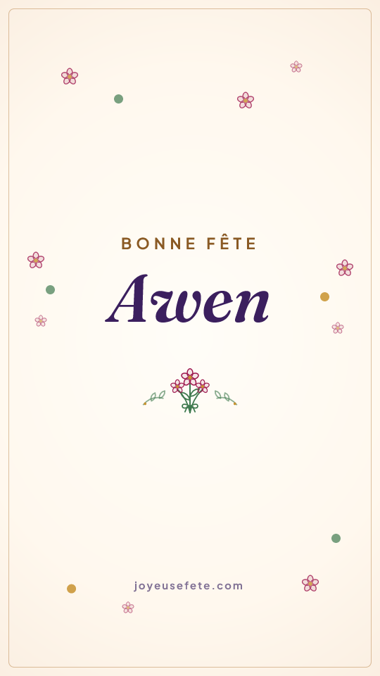 Image « Bonne fête Awen » au format story