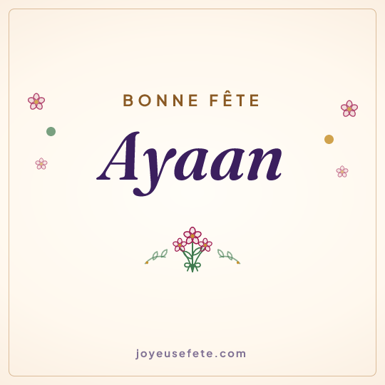 Image carrée « Bonne fête Ayaan » pour WhatsApp