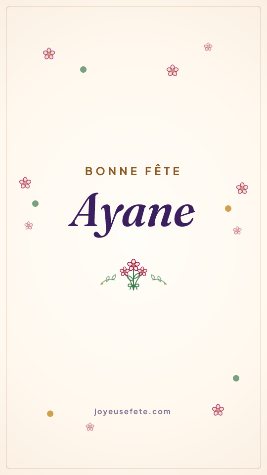 Image « Bonne fête Ayane » au format story