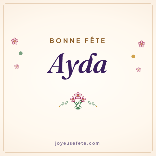 Image carrée « Bonne fête Ayda » pour WhatsApp