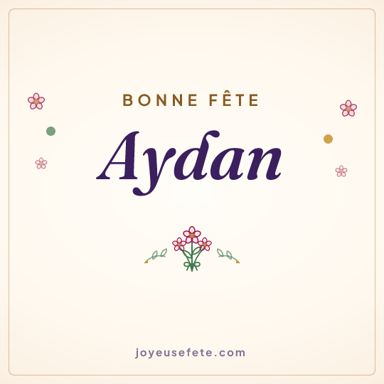 Image carrée « Bonne fête Aydan » pour WhatsApp
