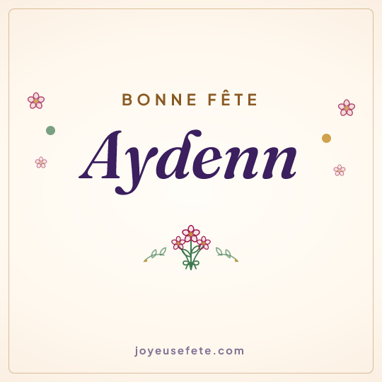 Image carrée « Bonne fête Aydenn » pour WhatsApp