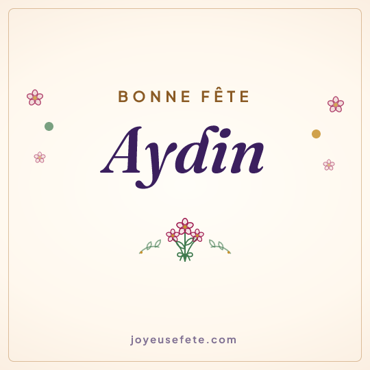 Image carrée « Bonne fête Aydin » pour WhatsApp