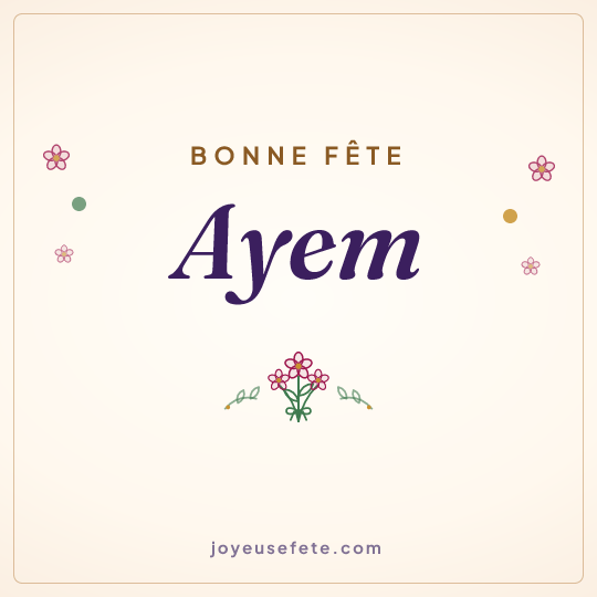 Image carrée « Bonne fête Ayem » pour WhatsApp