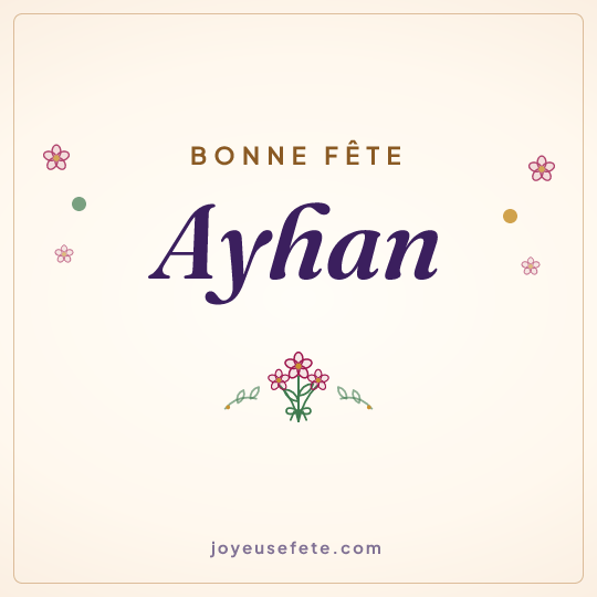 Image carrée « Bonne fête Ayhan » pour WhatsApp