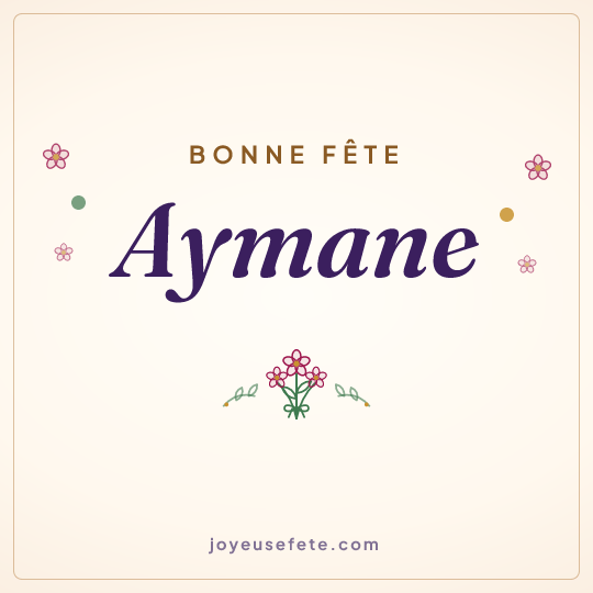 Image carrée « Bonne fête Aymane » pour WhatsApp