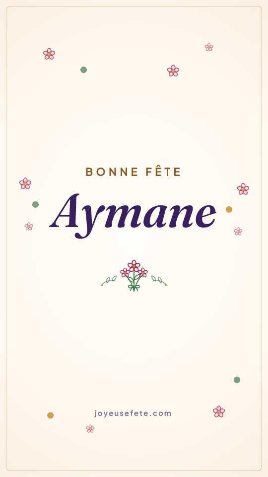 Image « Bonne fête Aymane » au format story