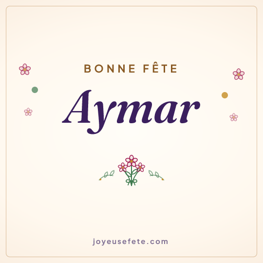 Image carrée « Bonne fête Aymar » pour WhatsApp