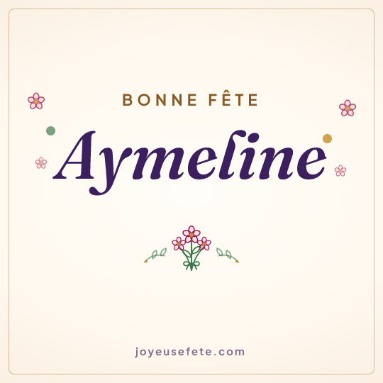 Image carrée « Bonne fête Aymeline » pour WhatsApp