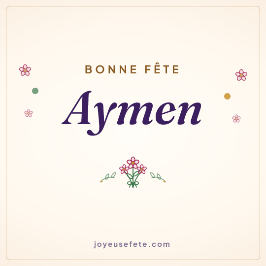 Image carrée « Bonne fête Aymen » pour WhatsApp
