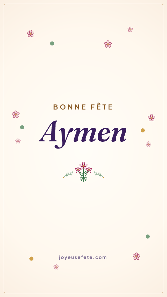 Image « Bonne fête Aymen » au format story