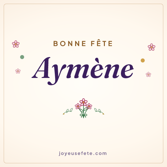Image carrée « Bonne fête Aymène » pour WhatsApp