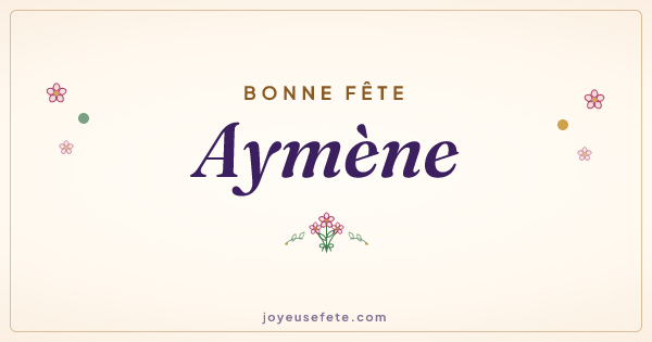 Image « Bonne fête Aymène » au format large