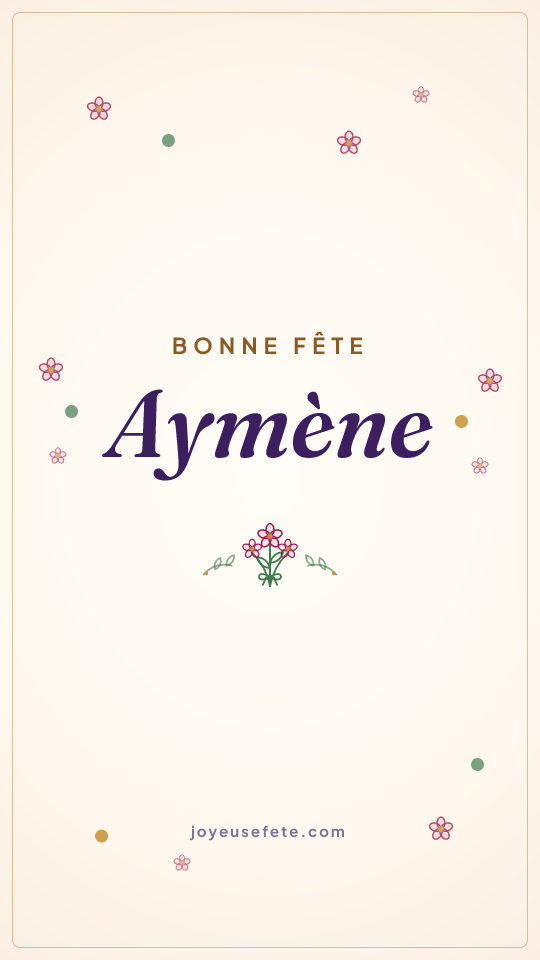 Image « Bonne fête Aymène » au format story