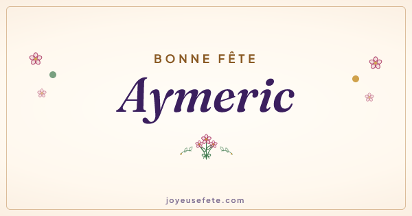 Image « Bonne fête Aymeric » au format large