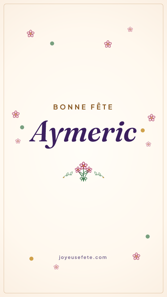 Image « Bonne fête Aymeric » au format story