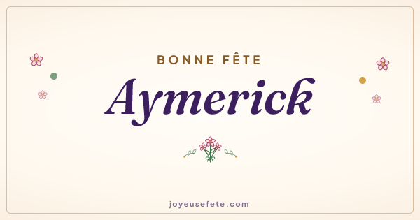 Image « Bonne fête Aymerick » au format large