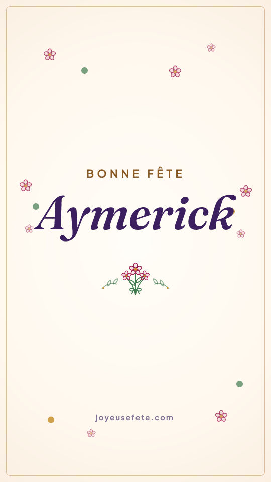 Image « Bonne fête Aymerick » au format story