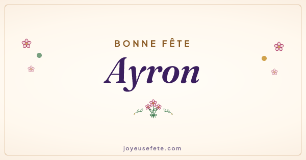 Image « Bonne fête Ayron » au format large